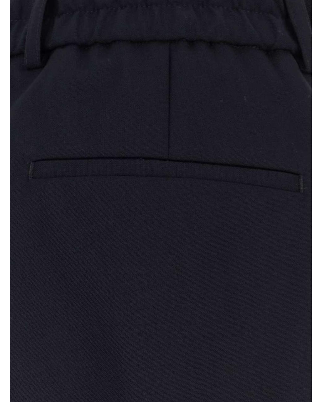 Boss Blue Slim Fit Pleated Virgin Wool Tailored Trousers for men