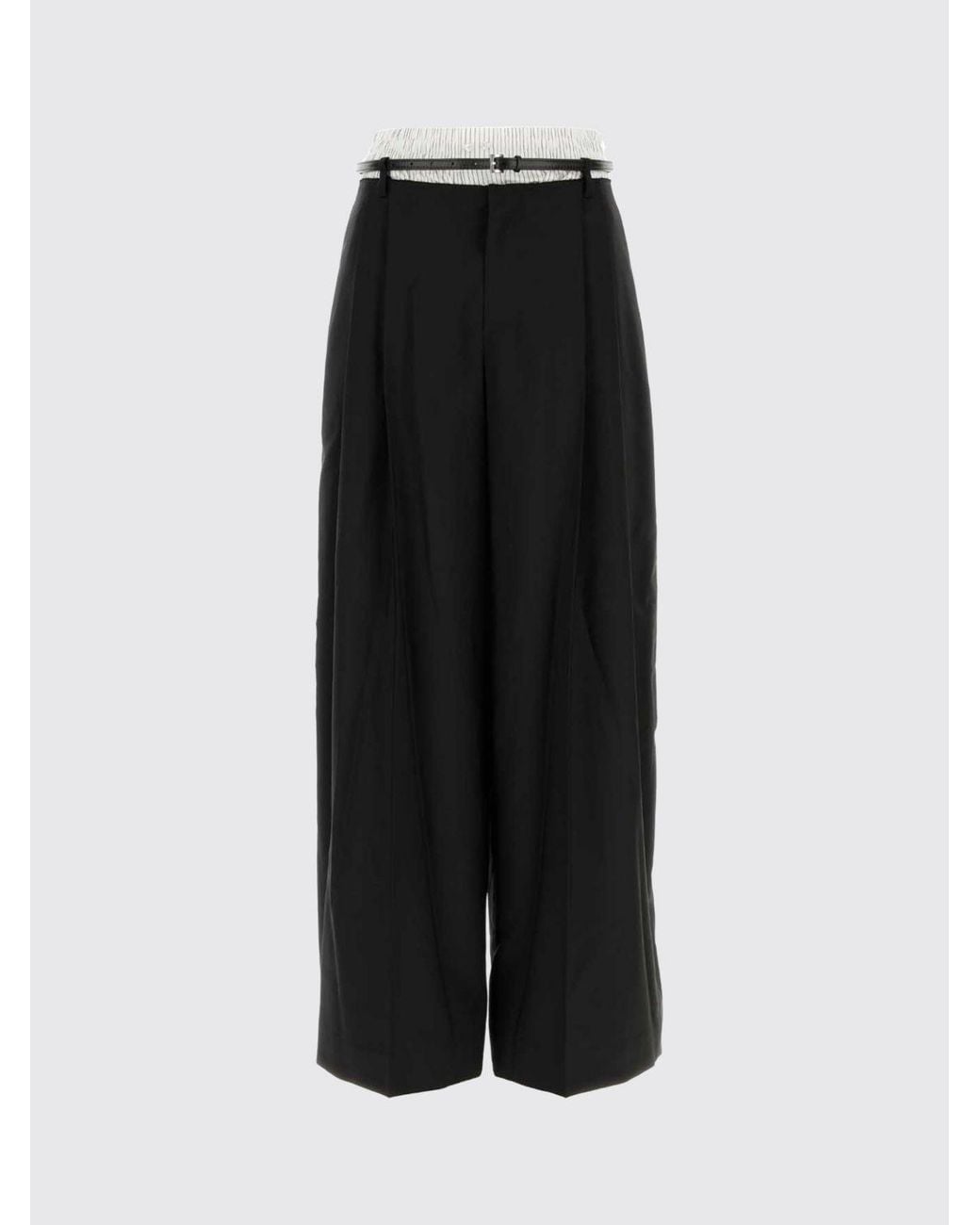 Alexander Wang Black Wide-Leg Wool And Mohair Blend Trousers With Pleats