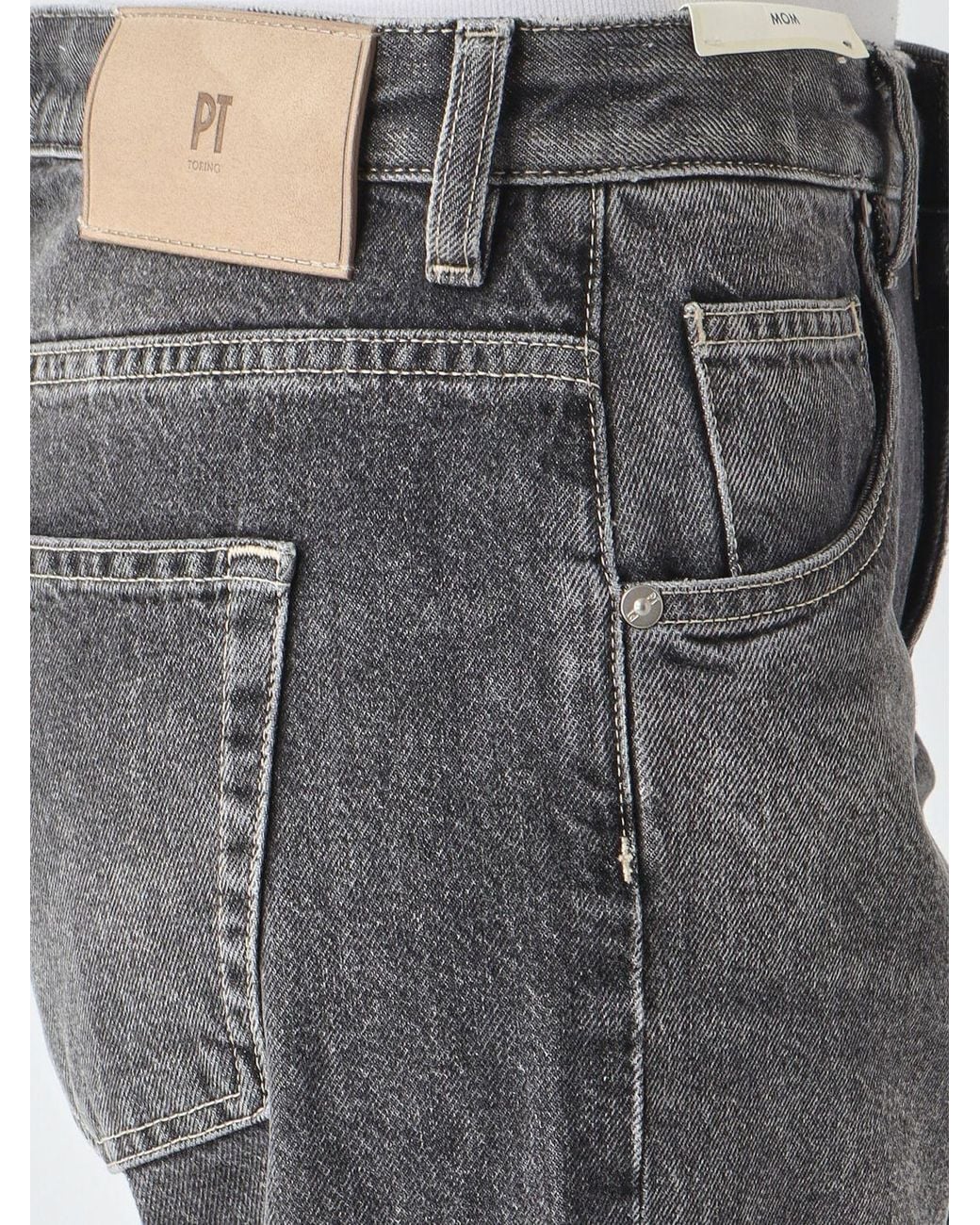 PT Torino Gray Mid-Rise Straight Leg Jeans