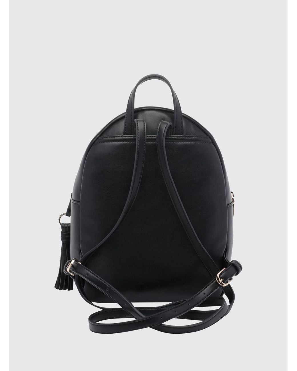 Liu Jo Black Faux Leather Backpack With Chevron Pattern And Adjustable Straps