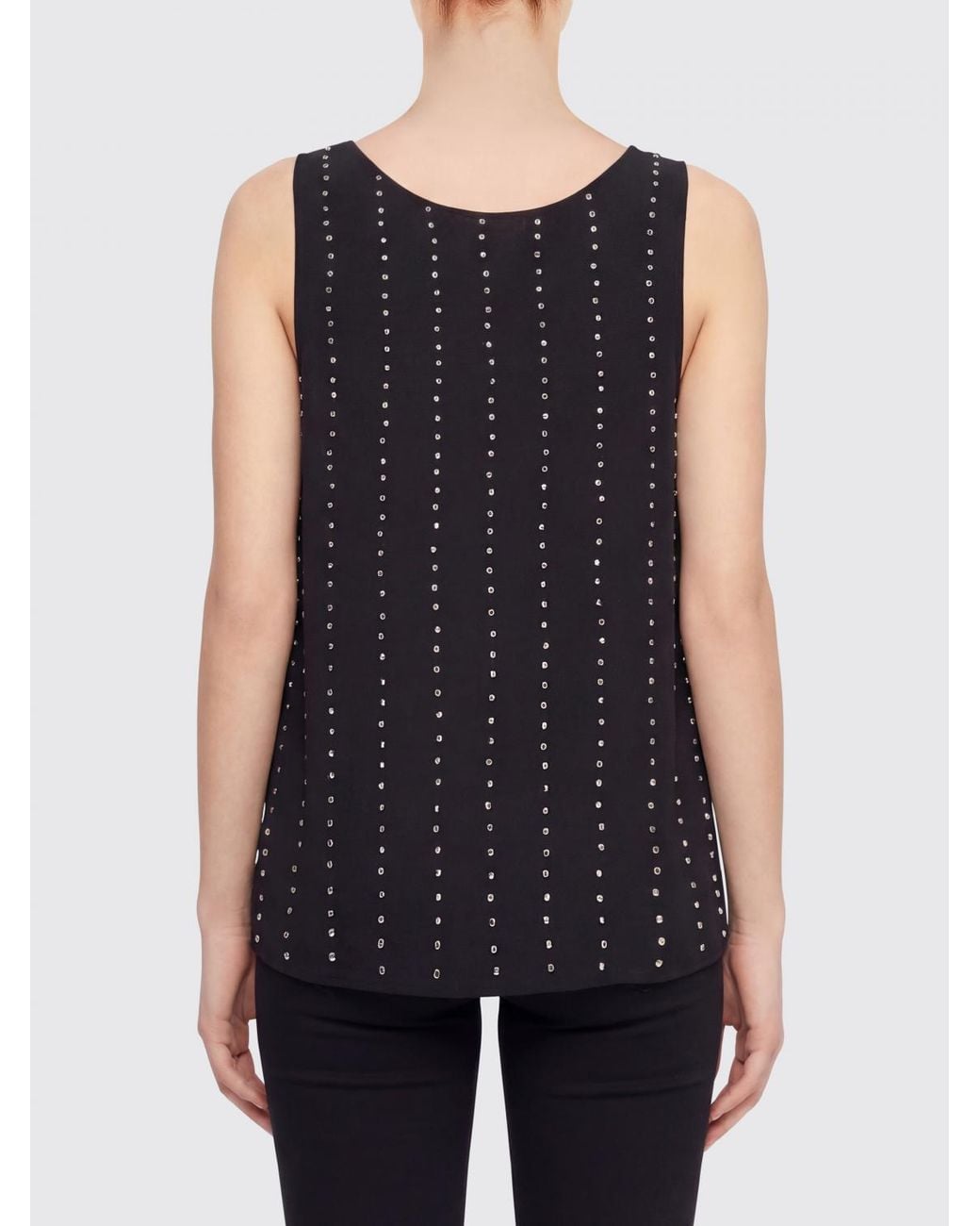 Pinko Blue Viscose Top With Eyelets