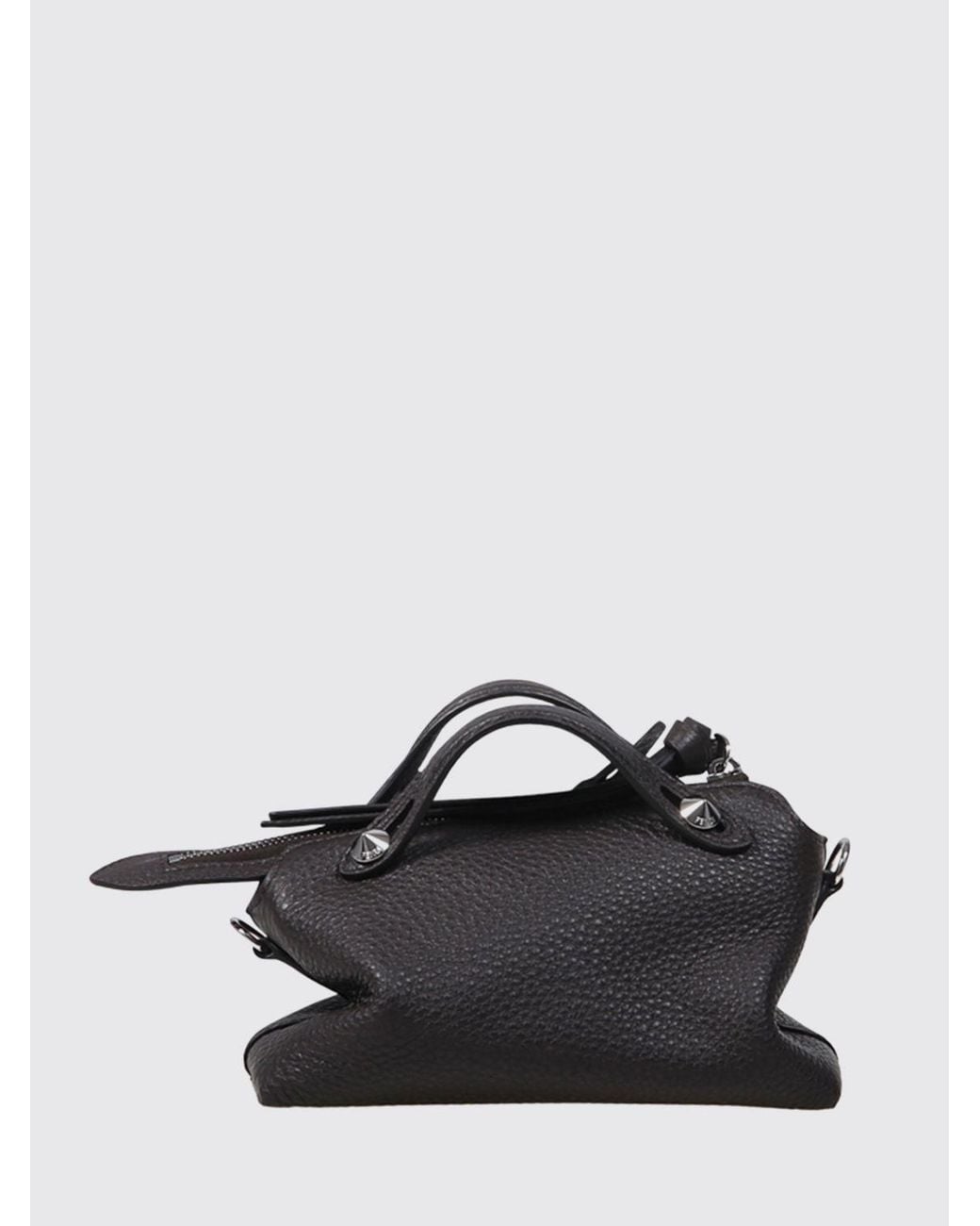 Fendi Black By The Way Grained Calfskin Mini Bag With Removable Handles