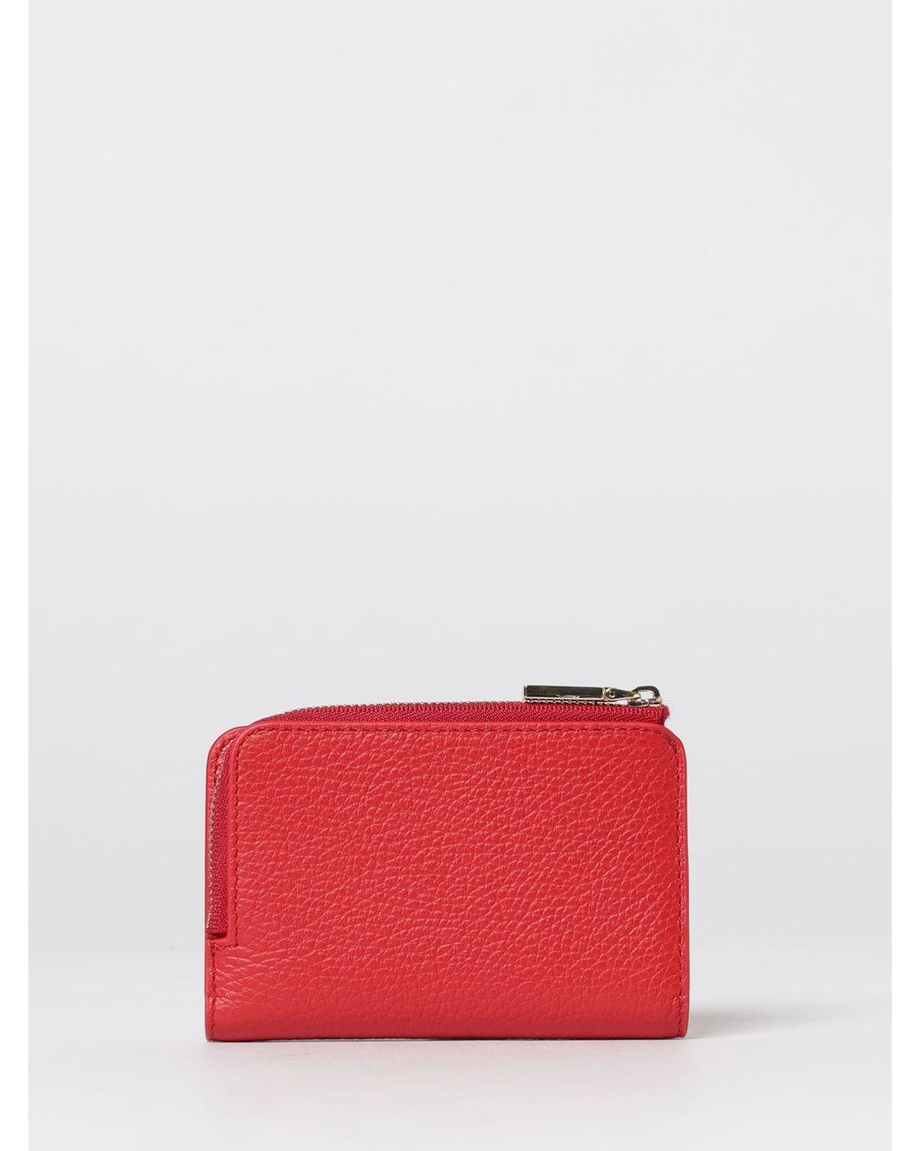 Coccinelle Red Metallic Soft Grained Leather Wallet
