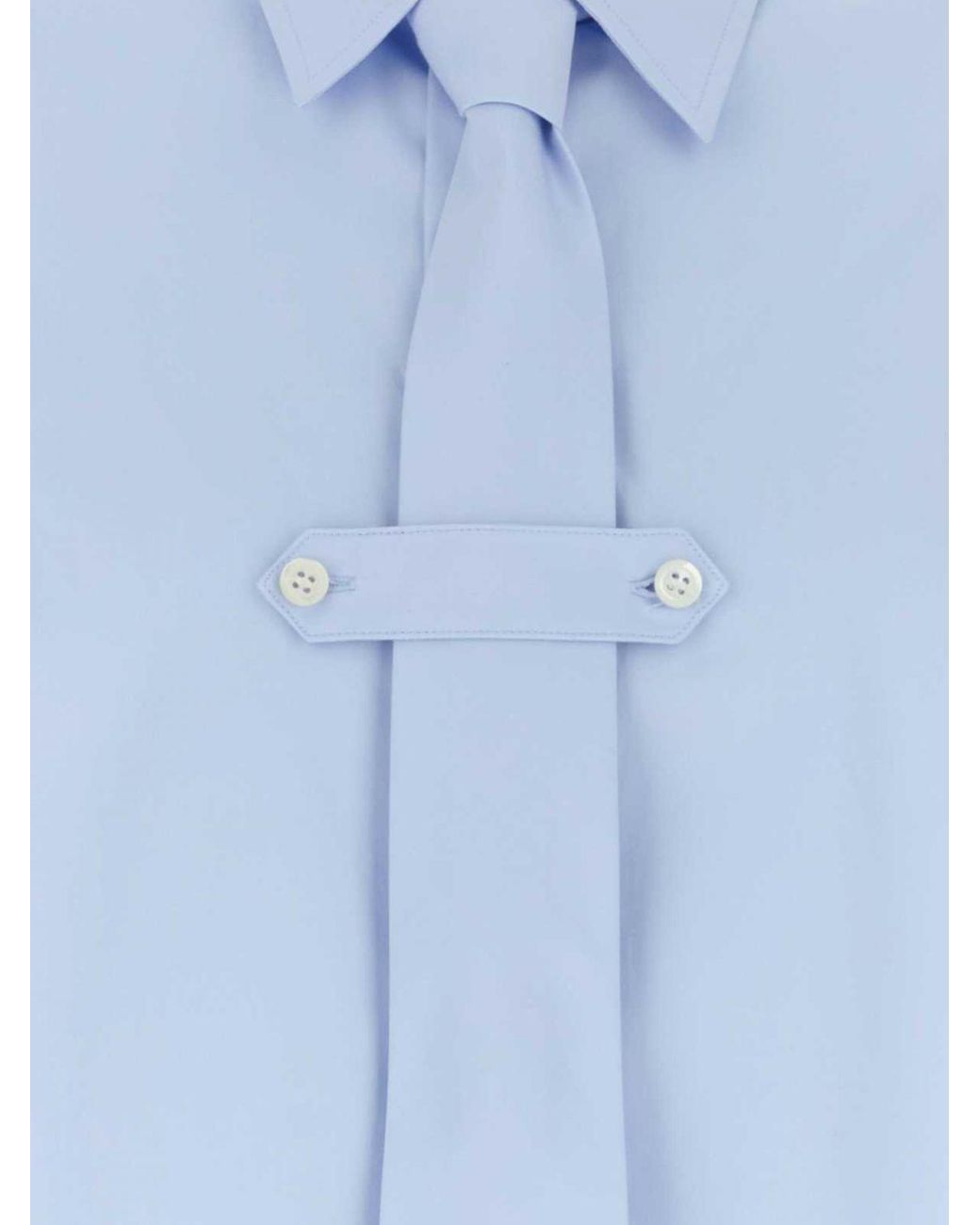 Dries Van Noten Blue Classic Cotton Poplin Shirt With French Collar for men