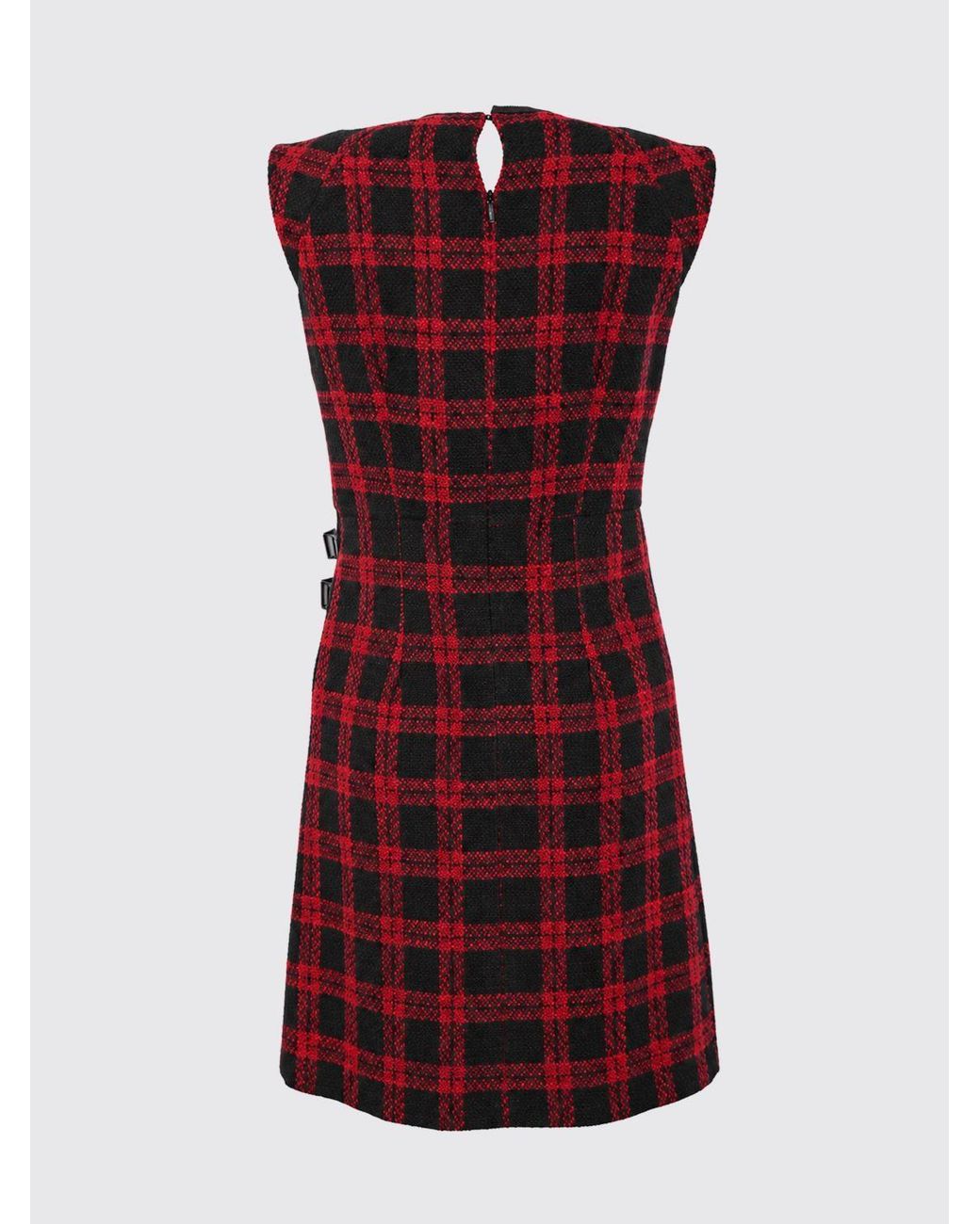 Pinko Red Amaranda Tartan Pattern Mini Wrap Dress