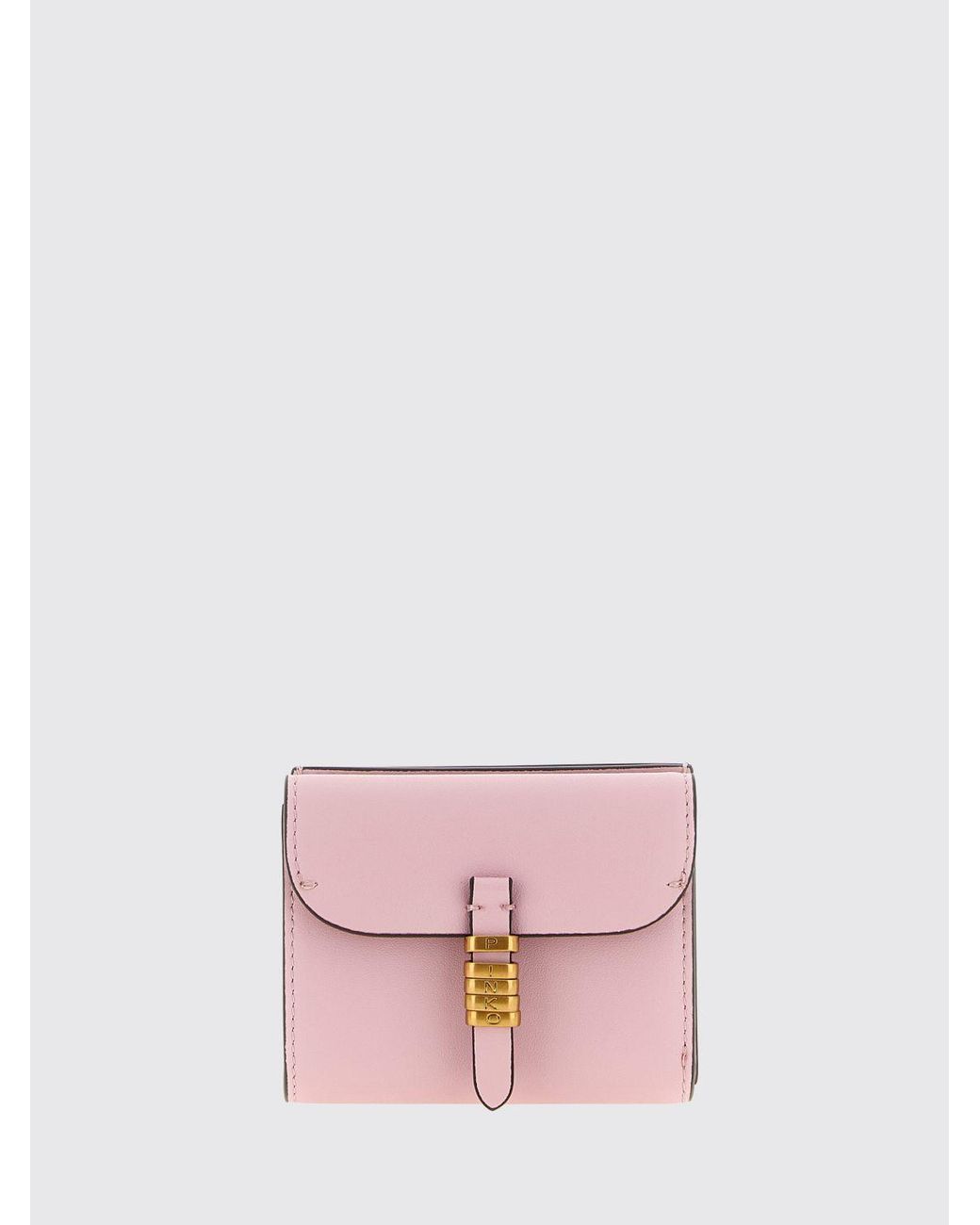 Pinko Pink Lettering Leather Wallet