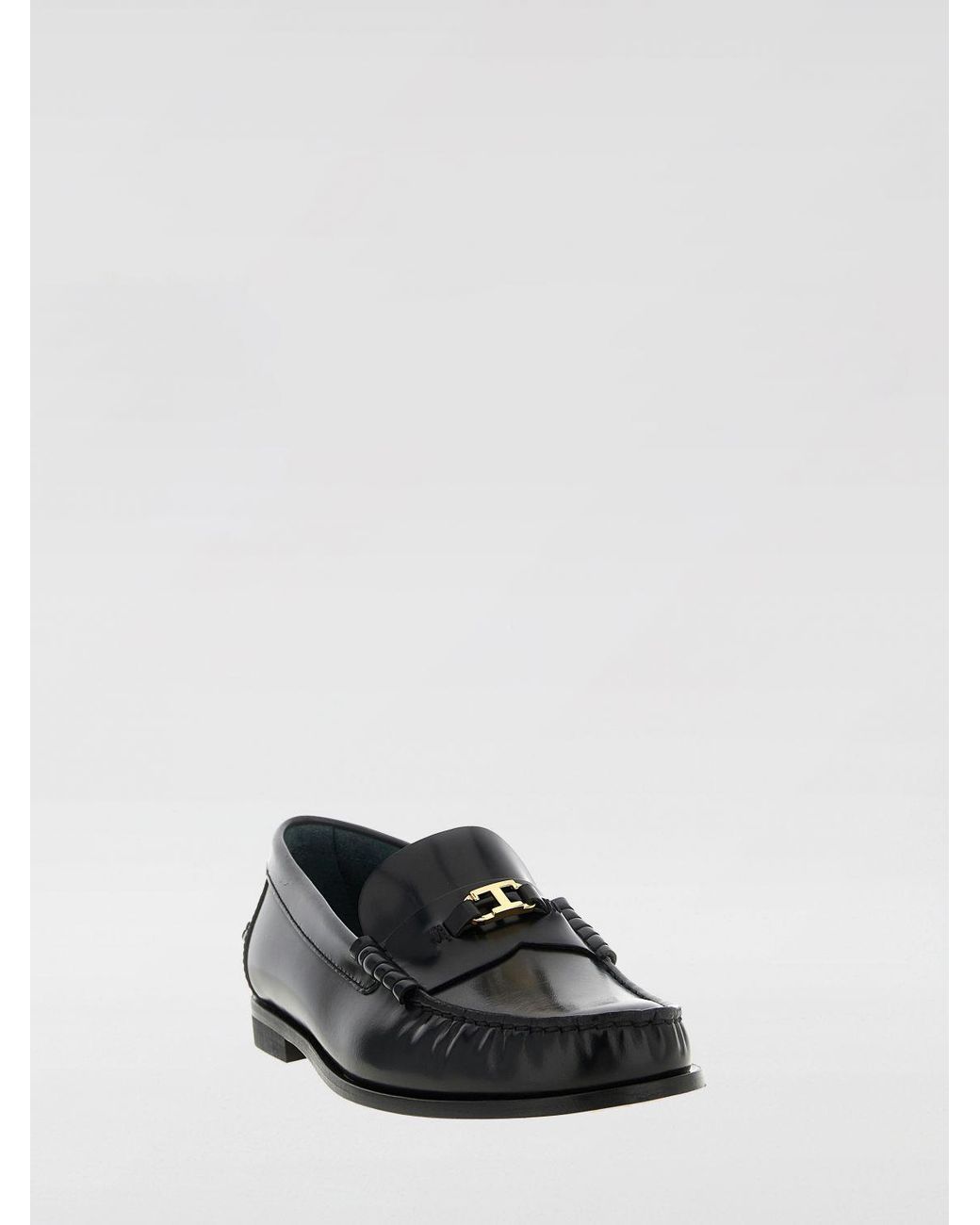 Tod's White T Timeless Brushed Leather Loafers