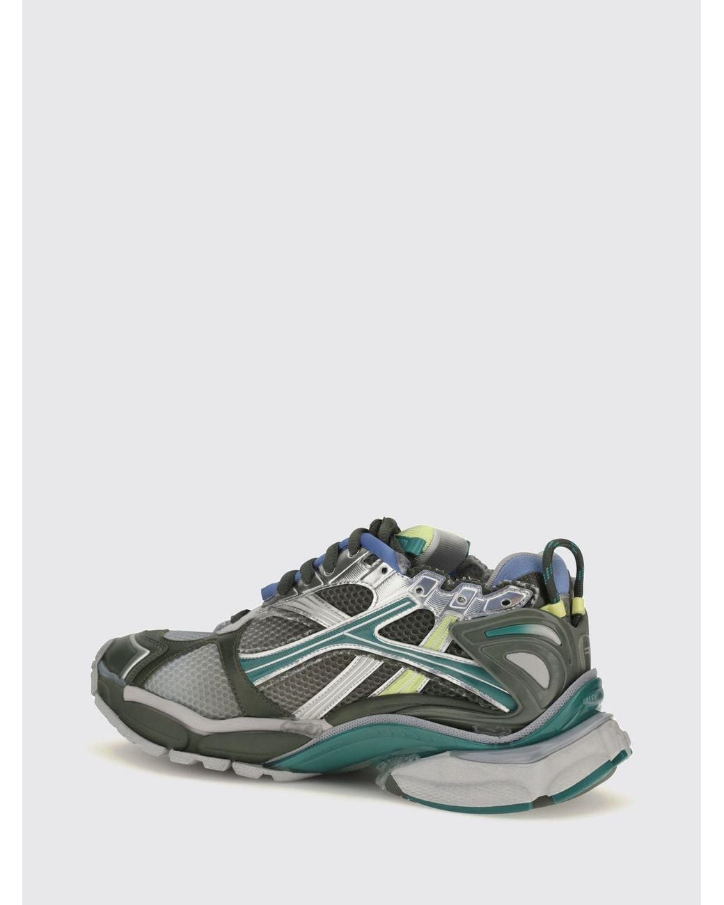 Balenciaga Gray Low-Top Mesh Sneakers With Lettering Logo And Rubber Sole for men