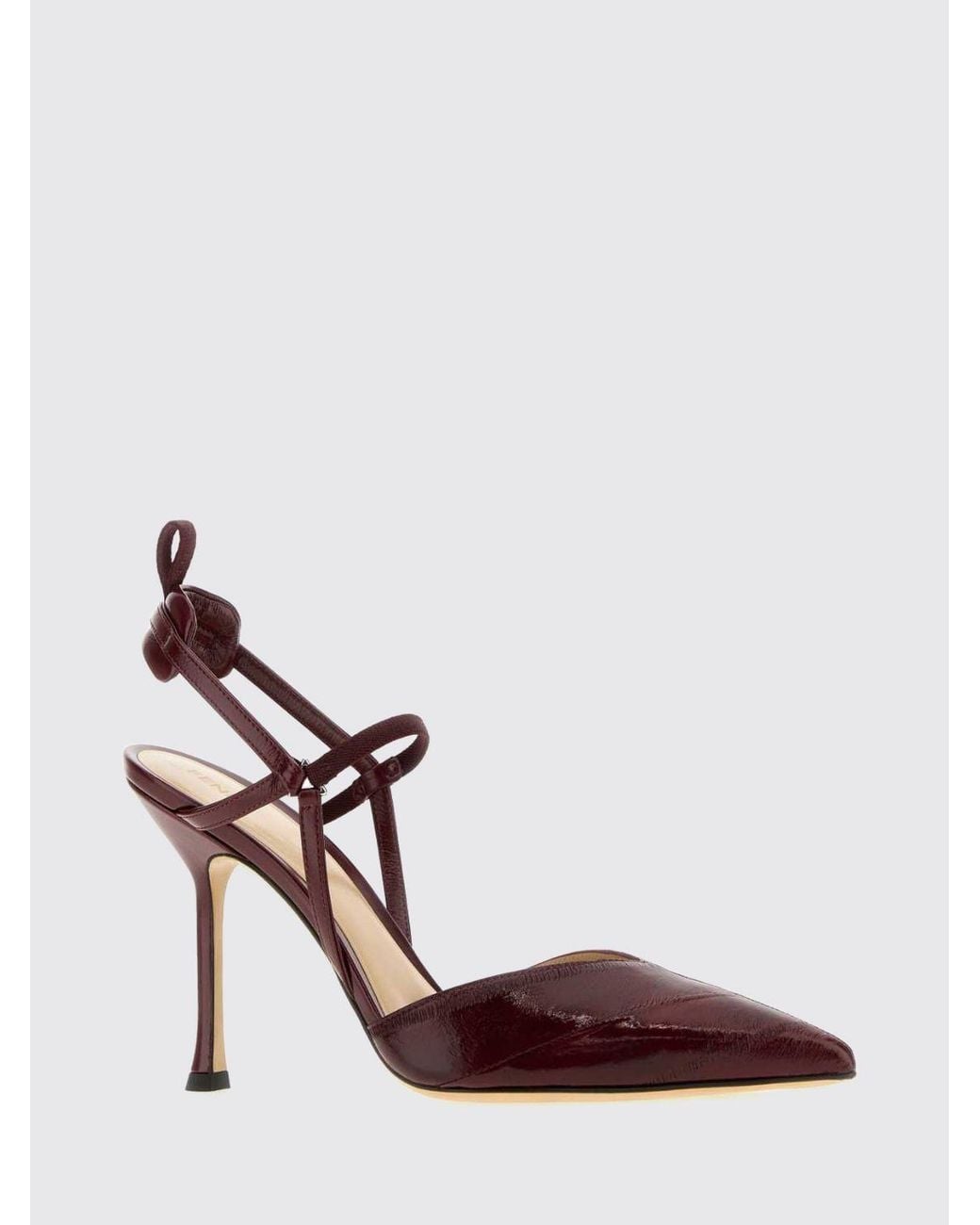 Fendi Pink Colibrì Eel Leather Slingback Pumps With Stiletto Heel