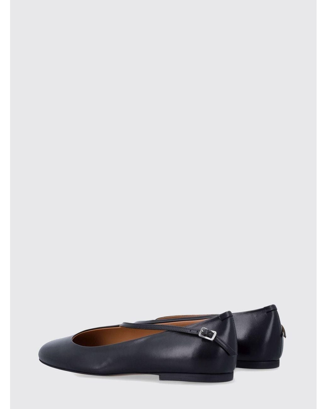 Jil Sander White Leather Ballerinas With Asymmetric Strap