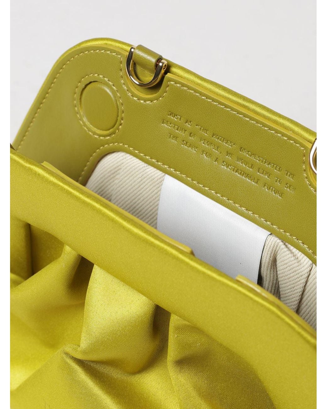 THEMOIRÈ Yellow ThemoirÈ Bios Draped Satin Mini Bag With Shoulder Strap