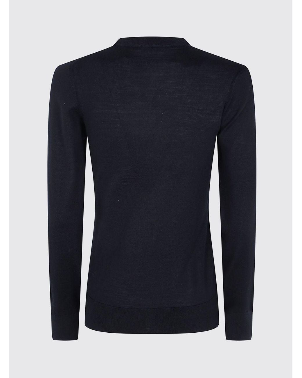 Mrz Blue Ribbed-Trim Virgin Wool Crewneck Jumper