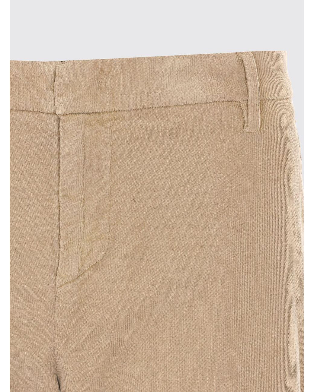 Dondup Natural Gaubert Slim Fit Corduroy Chino Pants With Turn-Up Hem for men