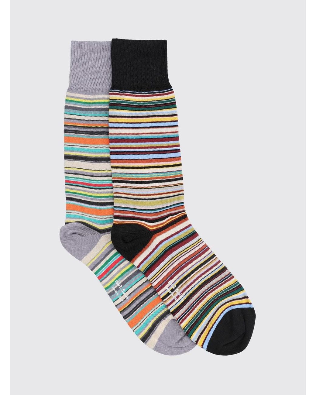 Paul Smith White Set Of 2 Pairs Of Striped Cotton Socks for men