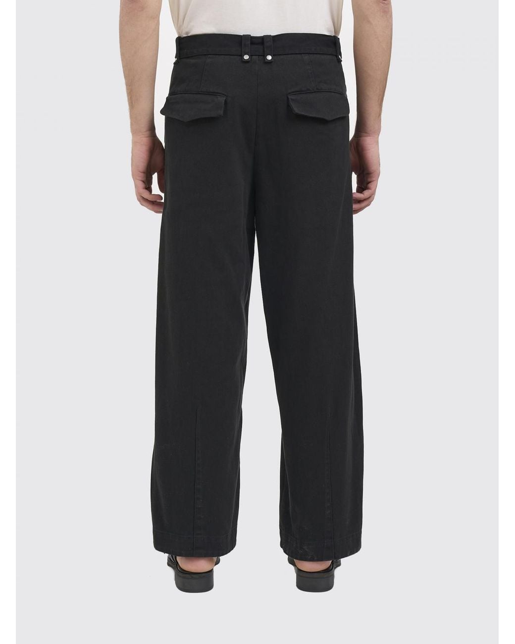 Entire studios Black Cotton Palazzo Trousers for men