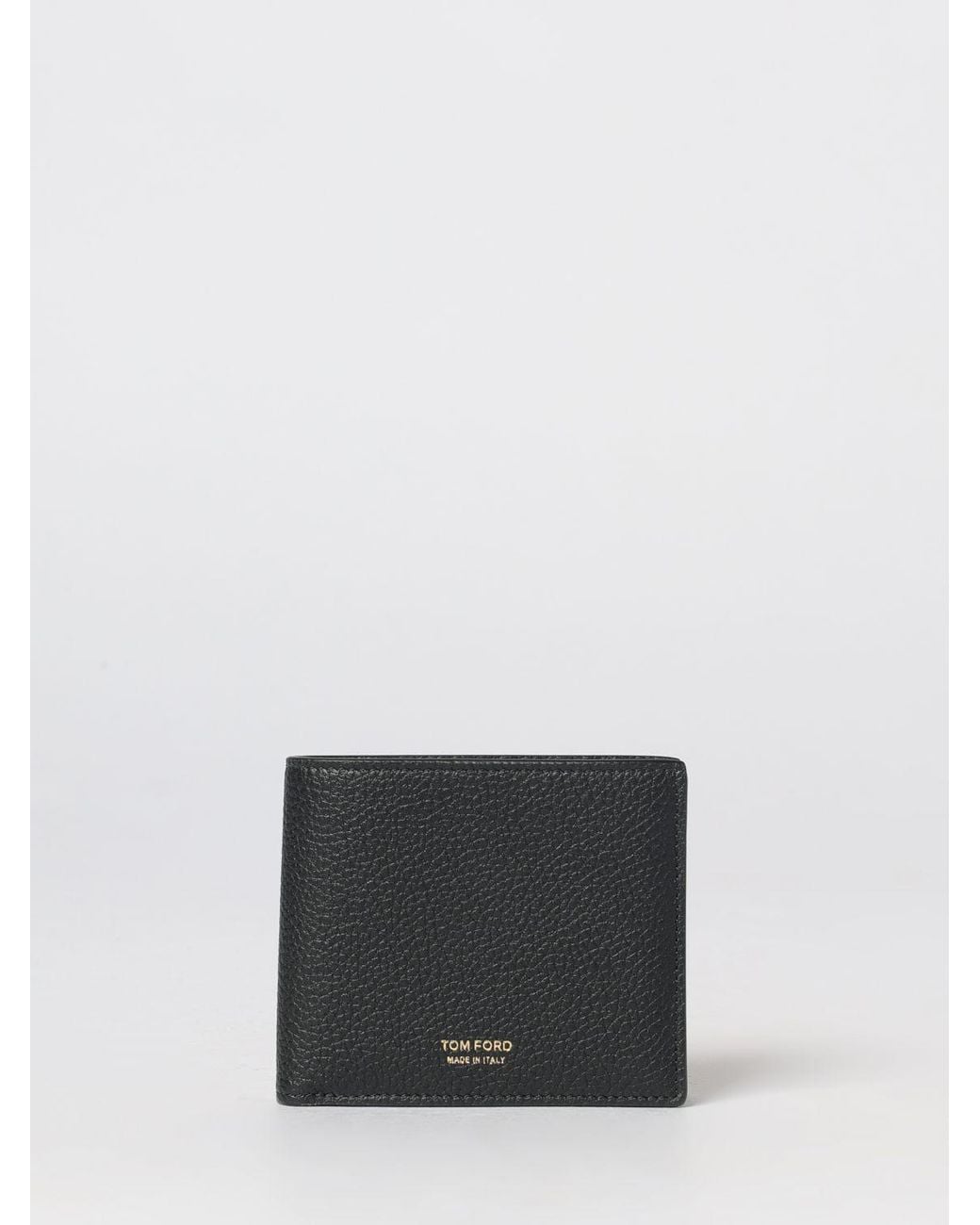 Tom Ford White Grained Calfskin Bifold Wallet With Laminated Logo for men