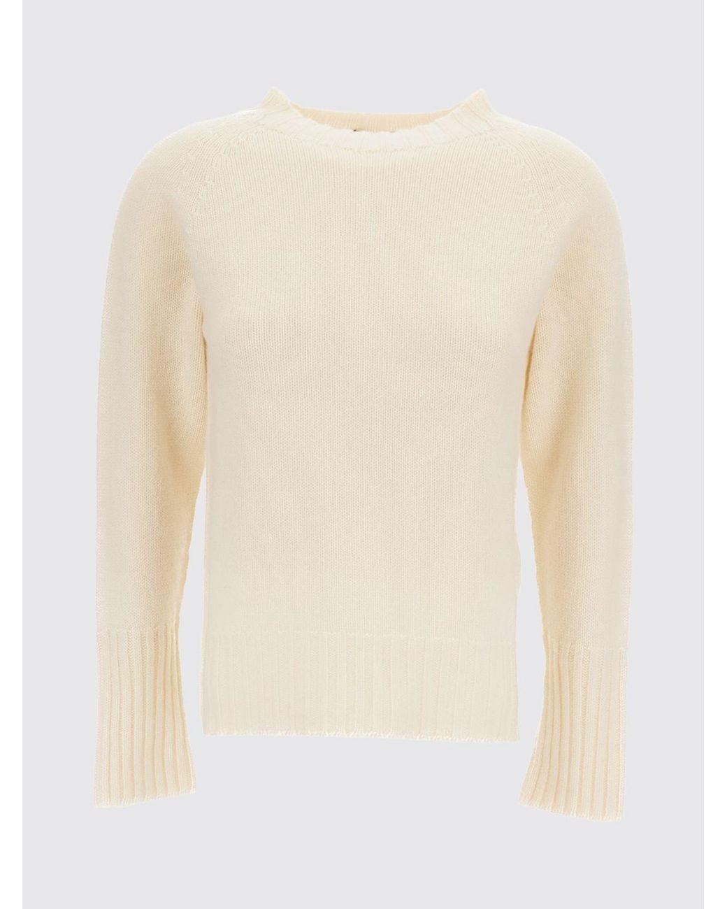 Drumohr Natural Pure Cashmere Long-Sleeve Crewneck Jumper