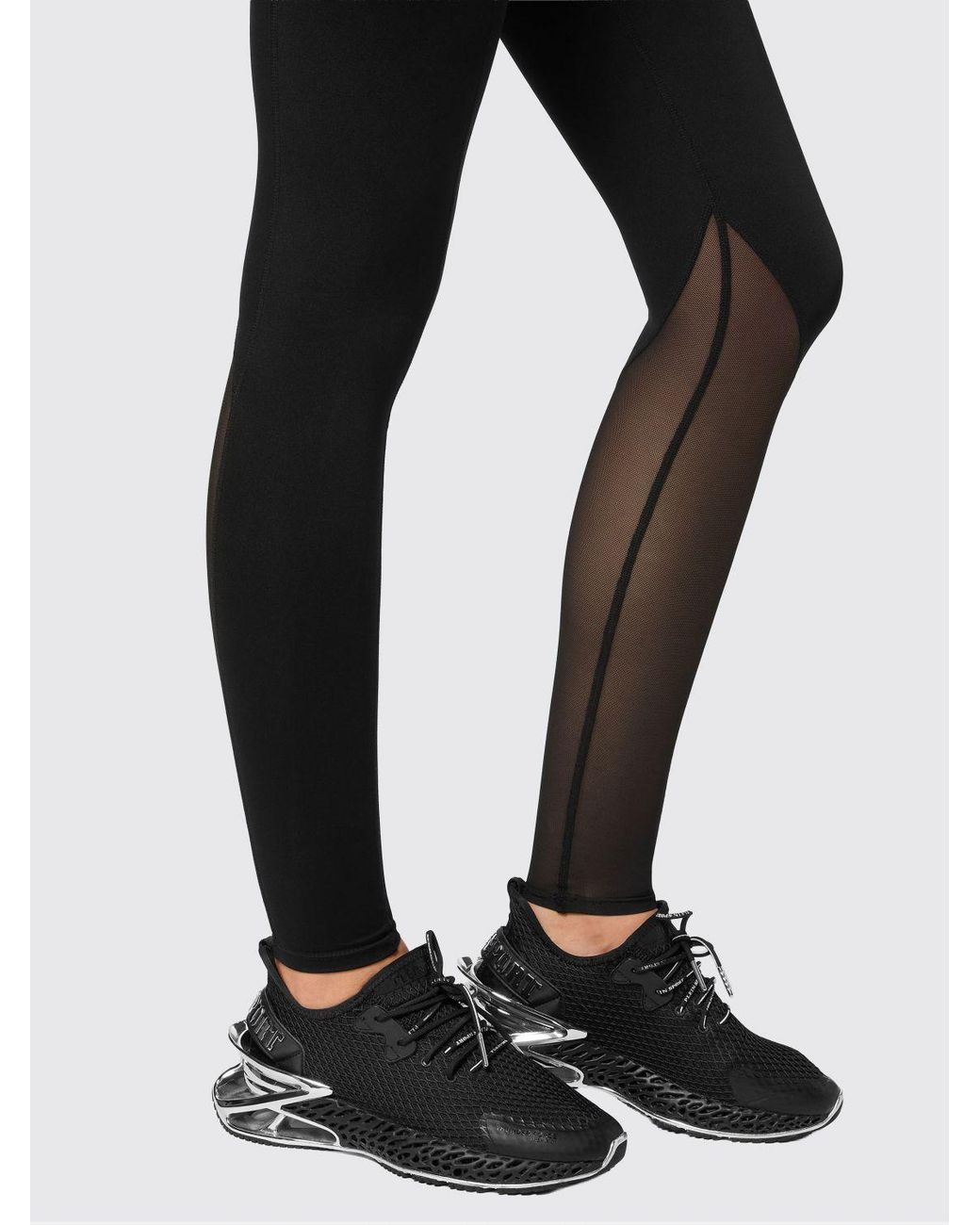 Philipp Plein Black Technical Stretch Fabric Leggings