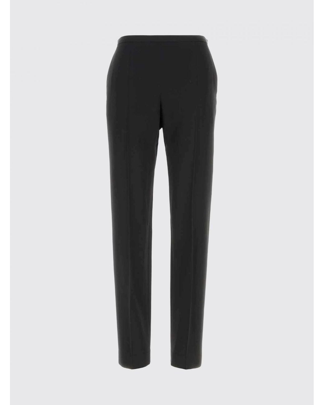 The Row Black Skinny-Fit Wool Pants With Side Zip Closure