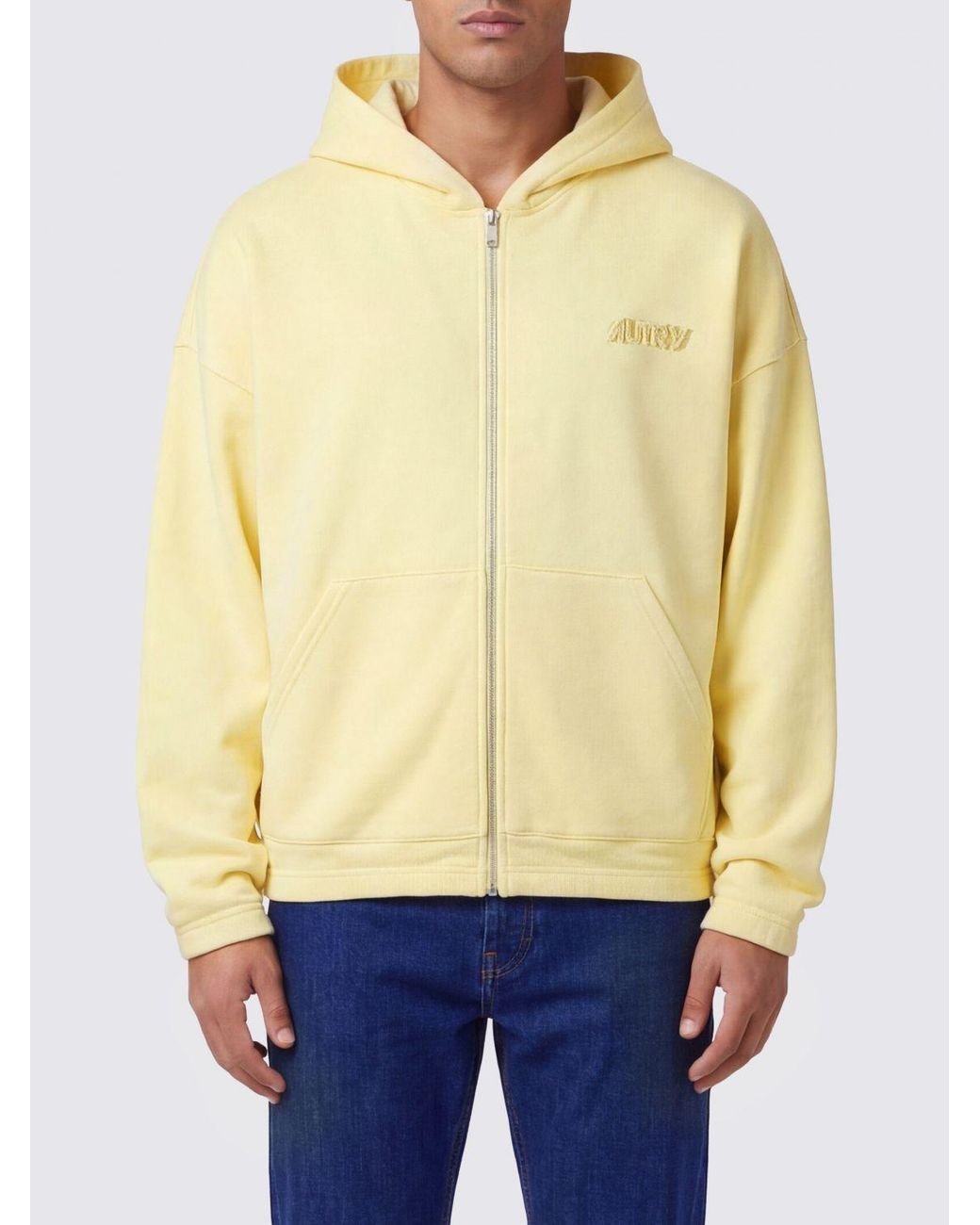 Sudadera Con Capucha Y Cremallera De Algodón Autry de hombre de color Yellow