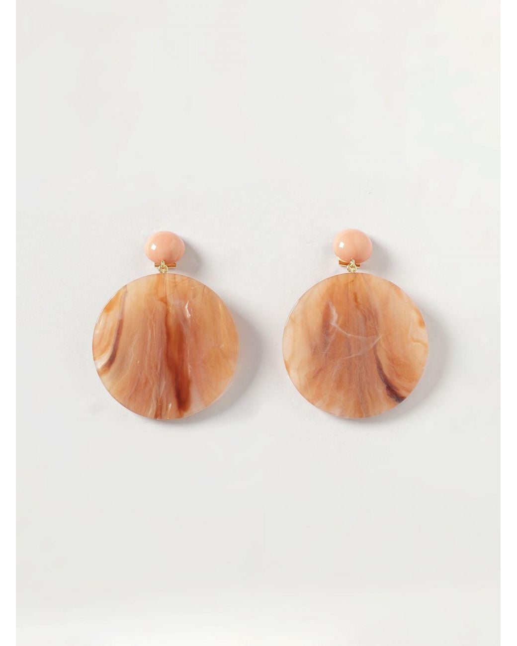 Emporio Armani White Marbled Resin Earrings