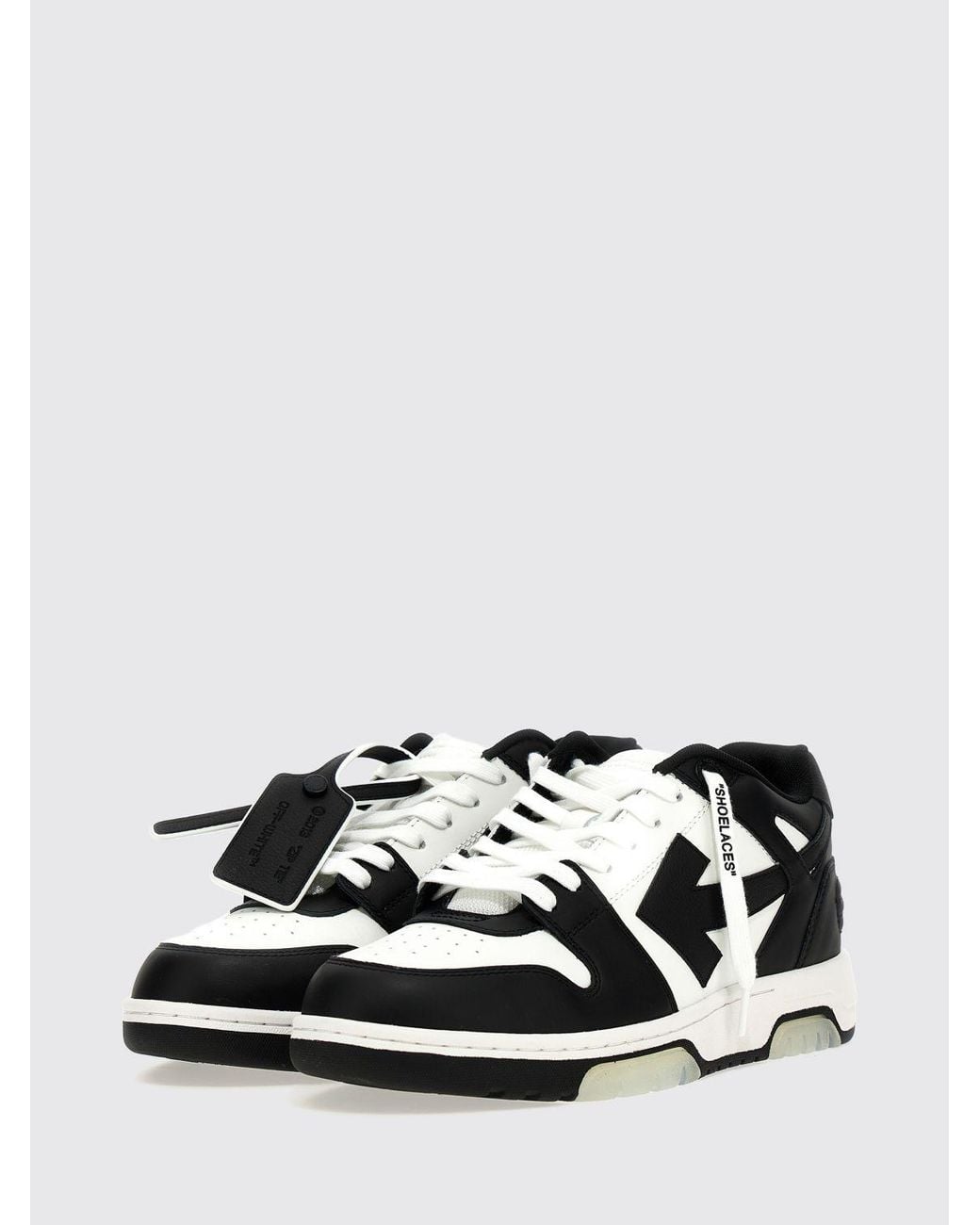 Off-White c/o Virgil Abloh White Out Of Office Bicolor Smooth Leather Low-Top Sneakers With Tag for men