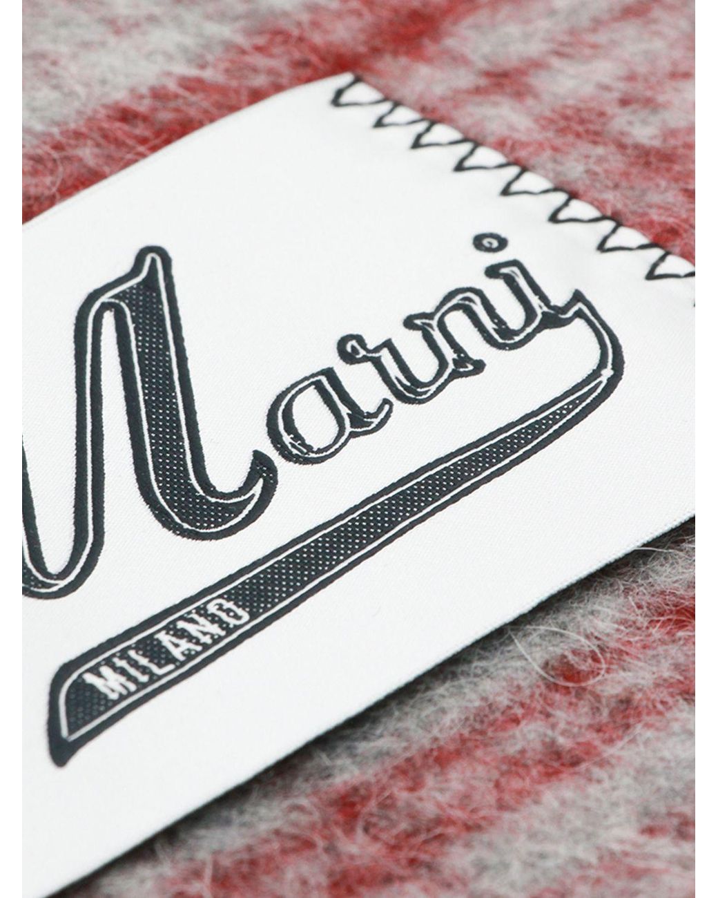 Marni Karierter Schal Aus Woll- Und Mohairmischung Mit Appliziertem Logo in White für Herren