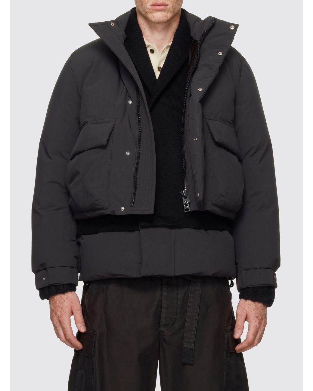 SACAI X CARHARTT WIP Black Quilted High-Neck Bomber Jacket for men