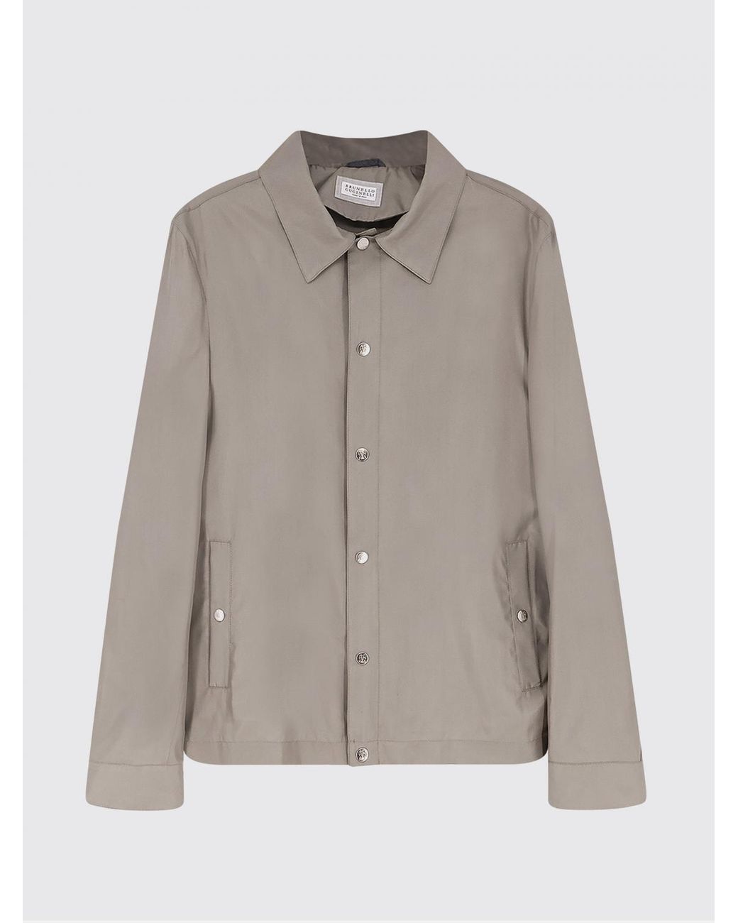 Brunello Cucinelli Gray Silk Shirt Jacket for men
