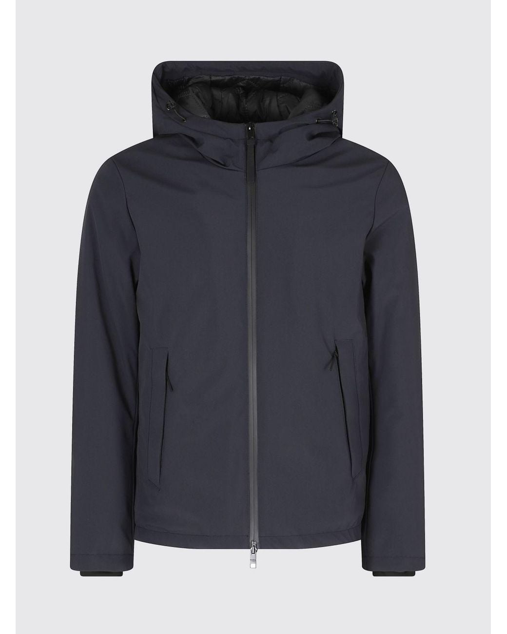People Of Shibuya Blue Padded Hooded Windbreaker Jacket With Zip Pockets for men