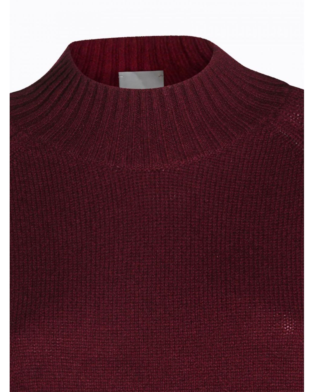 Allude Purple Slim Fit Long-Sleeved Cashmere Mock Neck Jumper