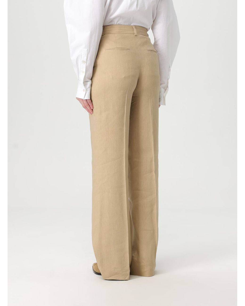 Alberta Ferretti Natural Trousers