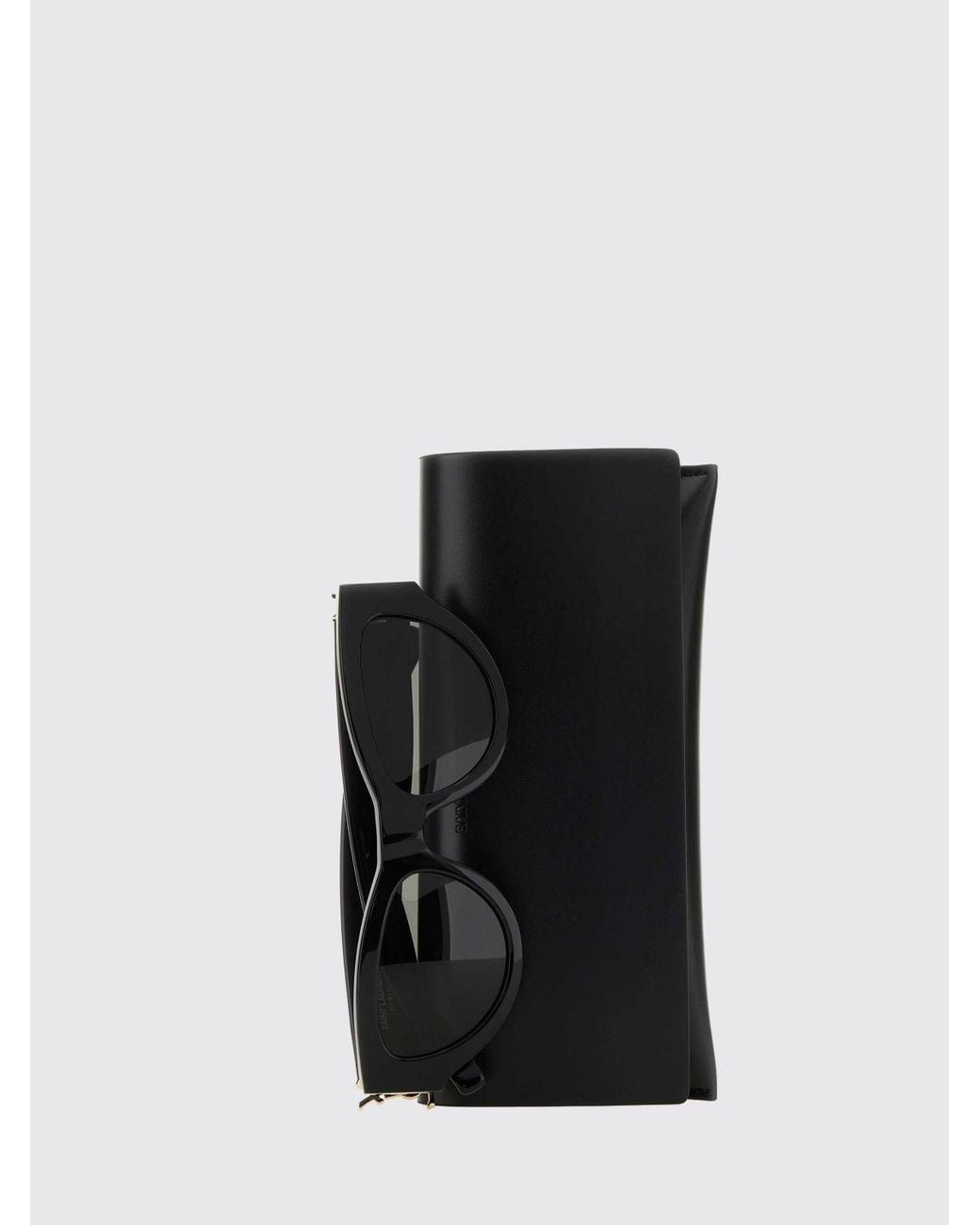 Saint Laurent Black Cat-Eye Acetate Sunglasses With Ysl Monogram