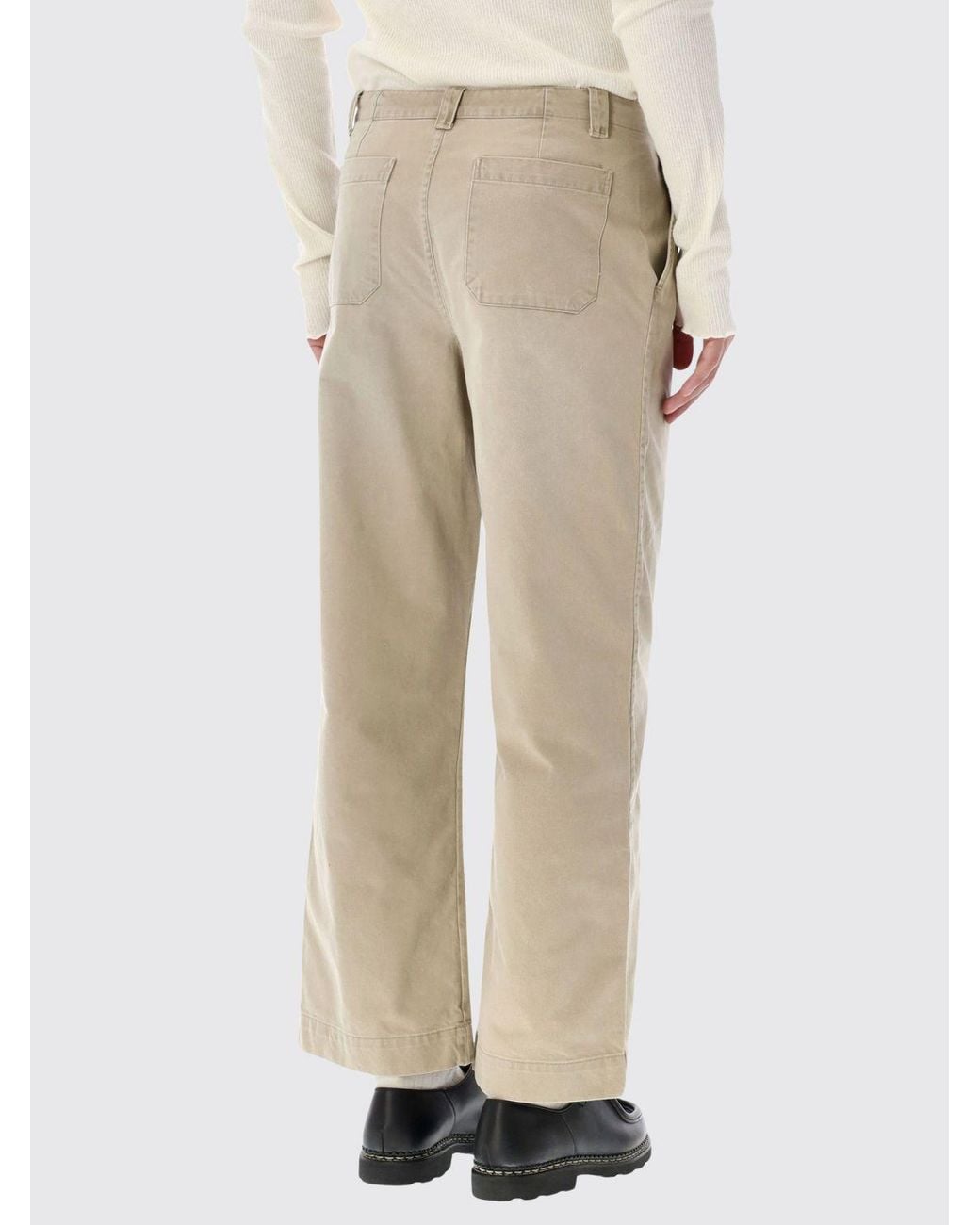 Our Legacy Natural Wide-Leg Mid-Rise Cotton Chino Trousers for men