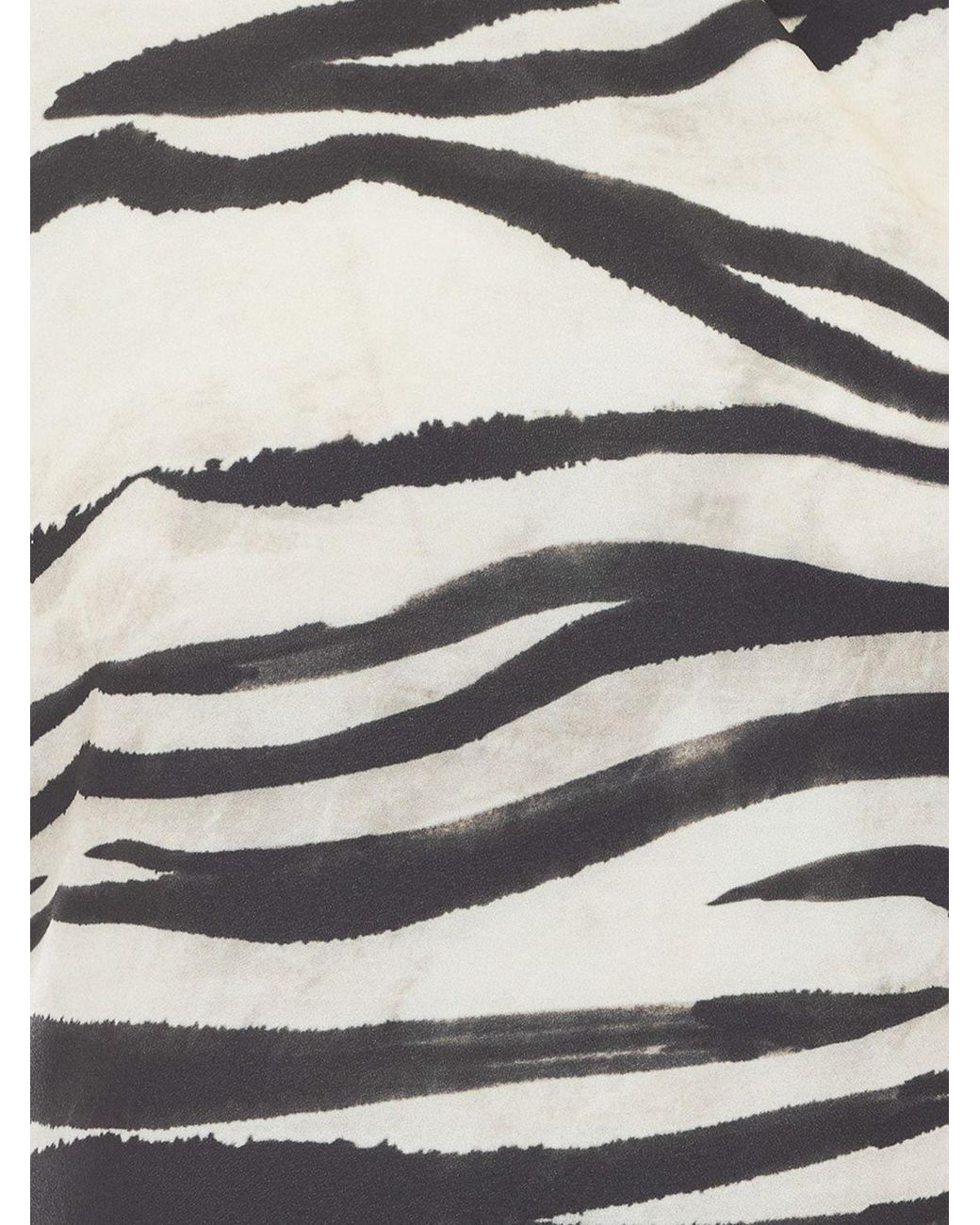 Patrizia Pepe Blue One-Shoulder Zebra-Print Stretch-Jersey Bodysuit