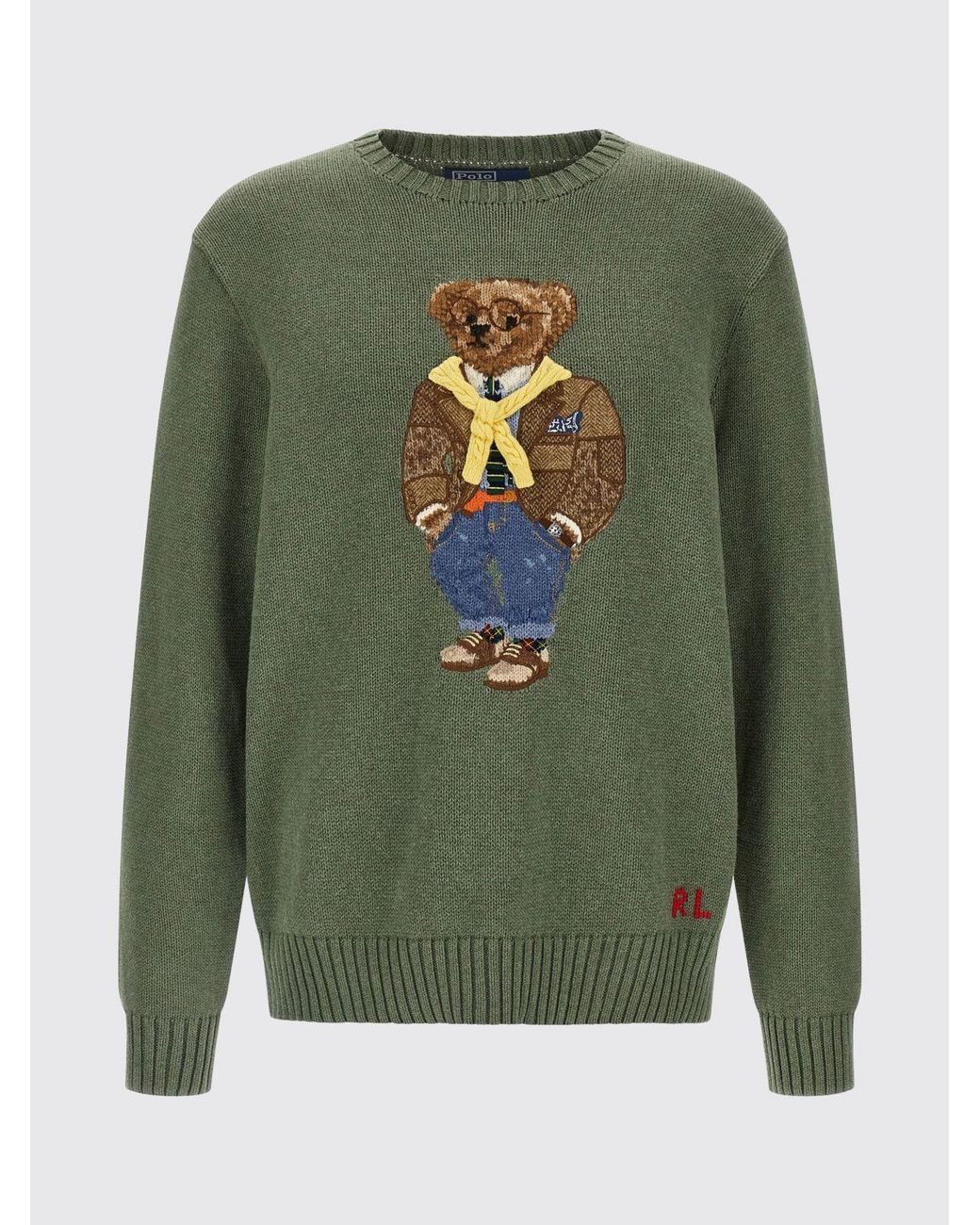 Polo Ralph Lauren Green Cotton Crew-Neck Pullover for men