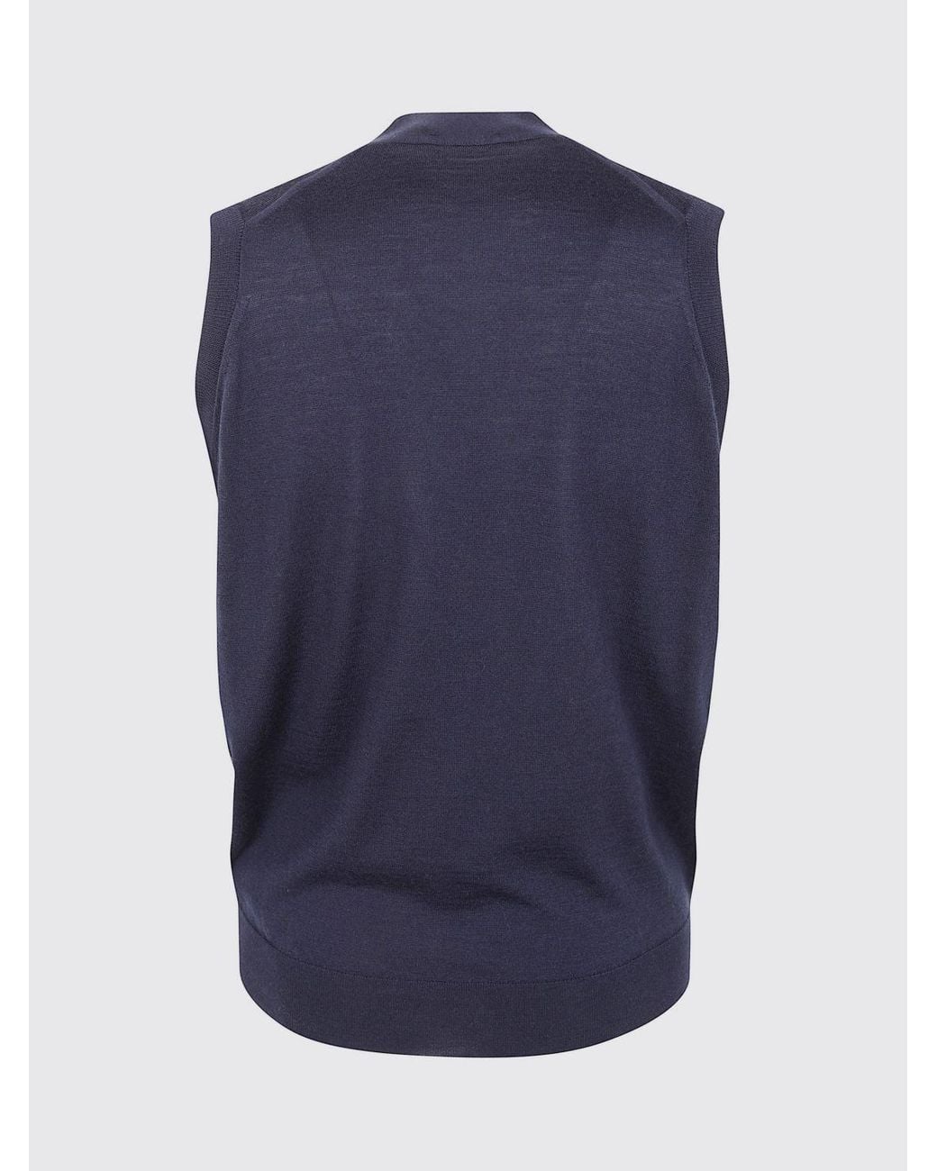 John Smedley V-Neck Knitted Waistcoat in Blue for Men | Lyst
