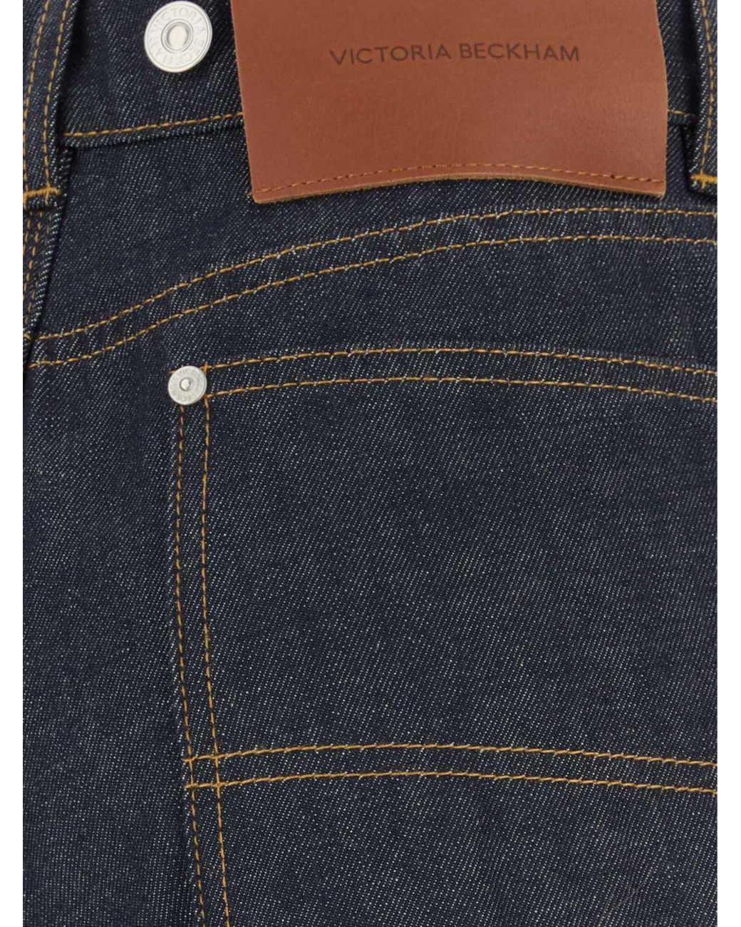 Victoria Beckham Blue High-Waisted Wide Leg Jeans