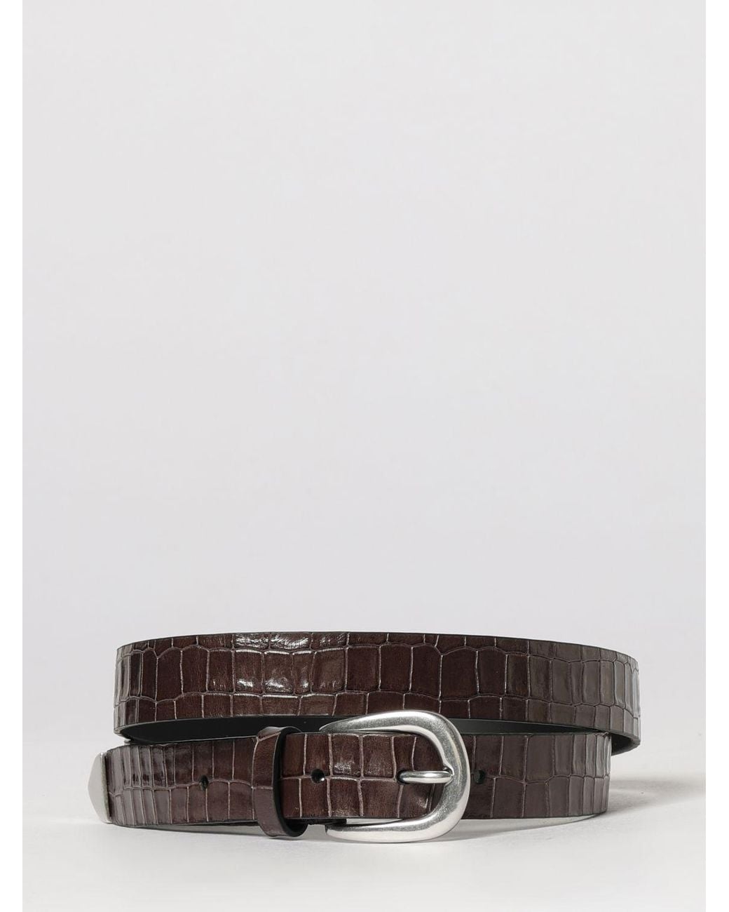Paul Smith Brown Crocodile Print Leather Belt for men