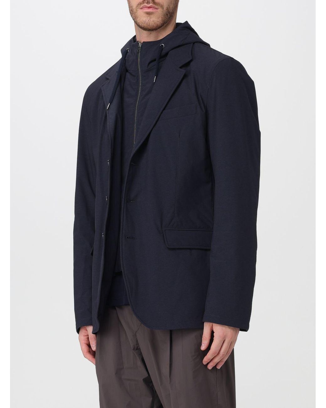 Herno Blue Double-Layer Blazer for men