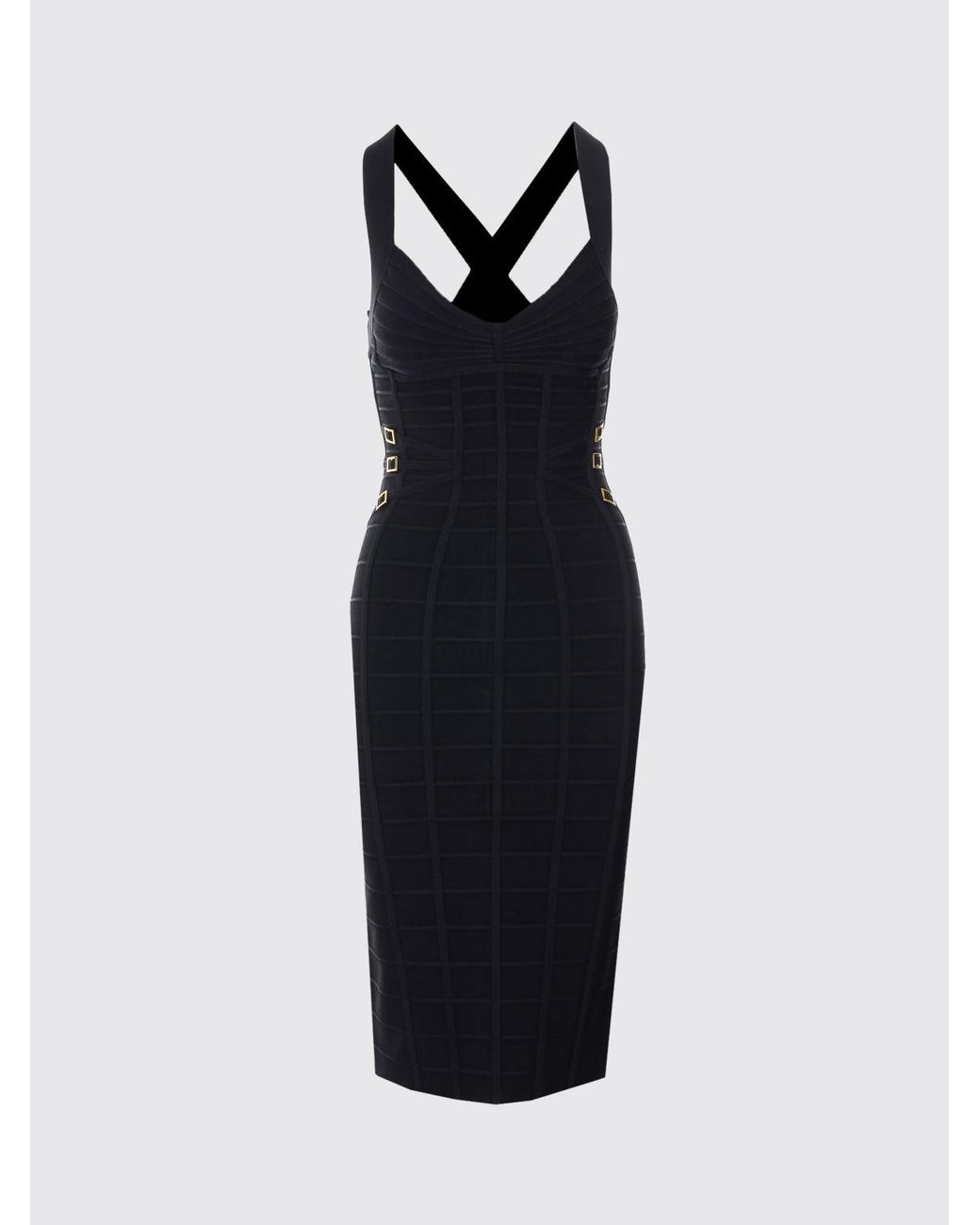 Elisabetta Franchi Black Jersey Midi Dress