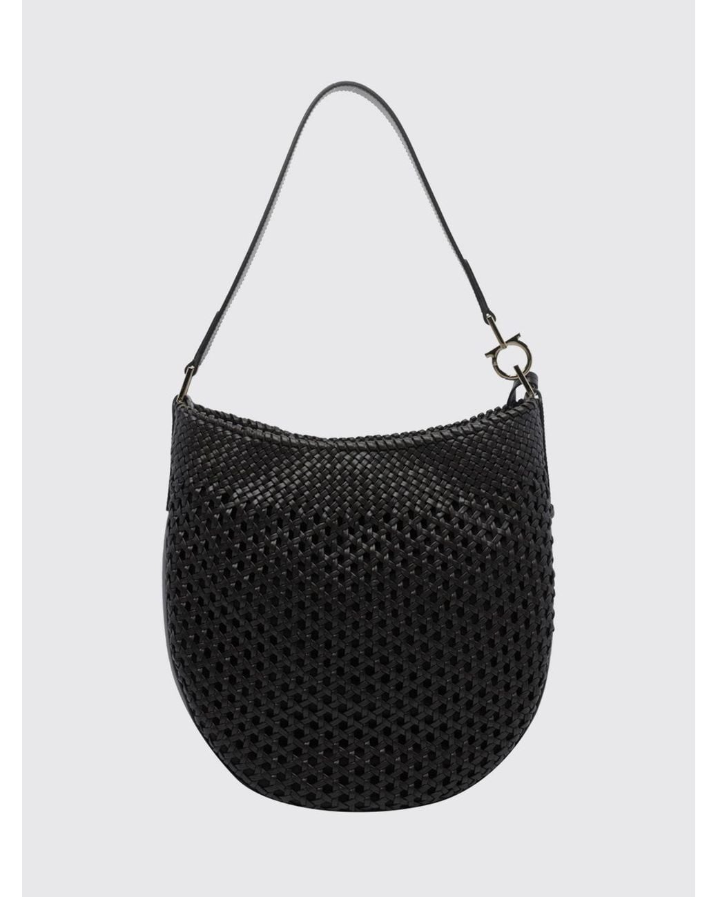 Ferragamo Black Medium Hobo Bag