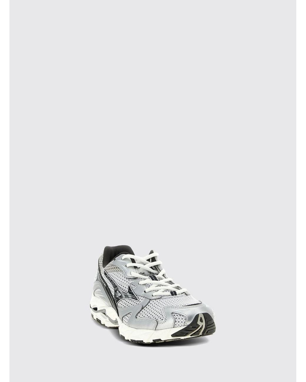 Mizuno White Wave Rider 10 Mesh Trainers With Laminated Inserts And Logo for men