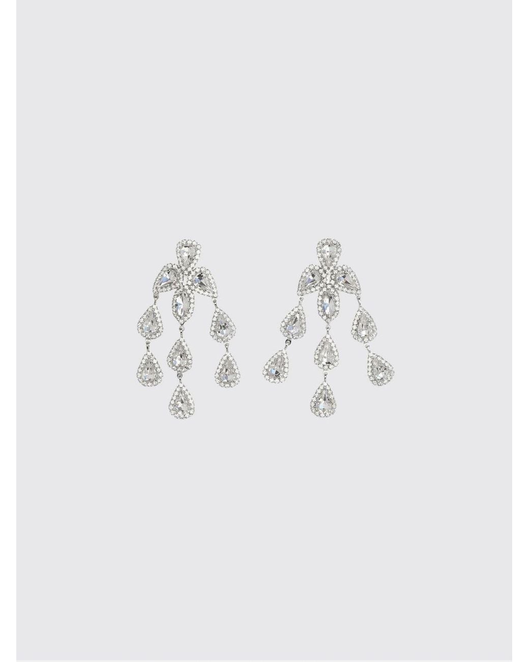 Magda Butrym Metallic Teardrop Pendant Earrings With Crystals