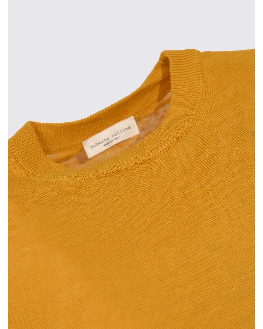 Roberto Collina Yellow Linen T-Shirt for men