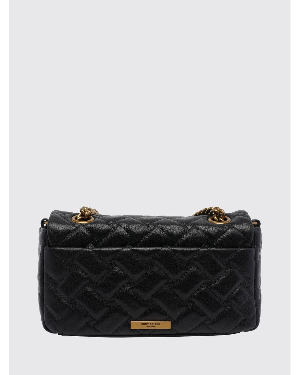 Kurt Geiger Black Kensington Embroidered Quilted Leather Shoulder Bag