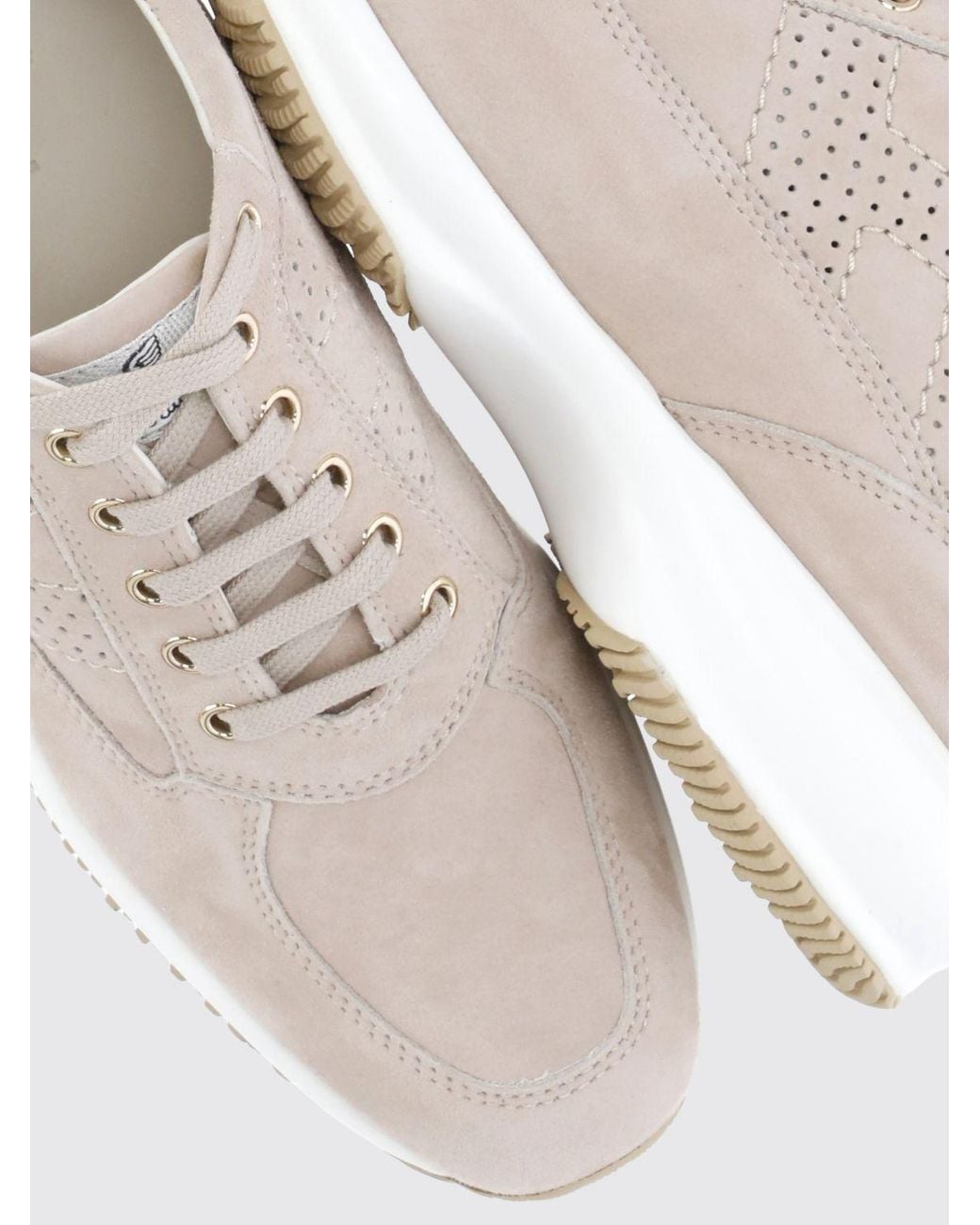 Hogan White Interactive Suede Sneakers