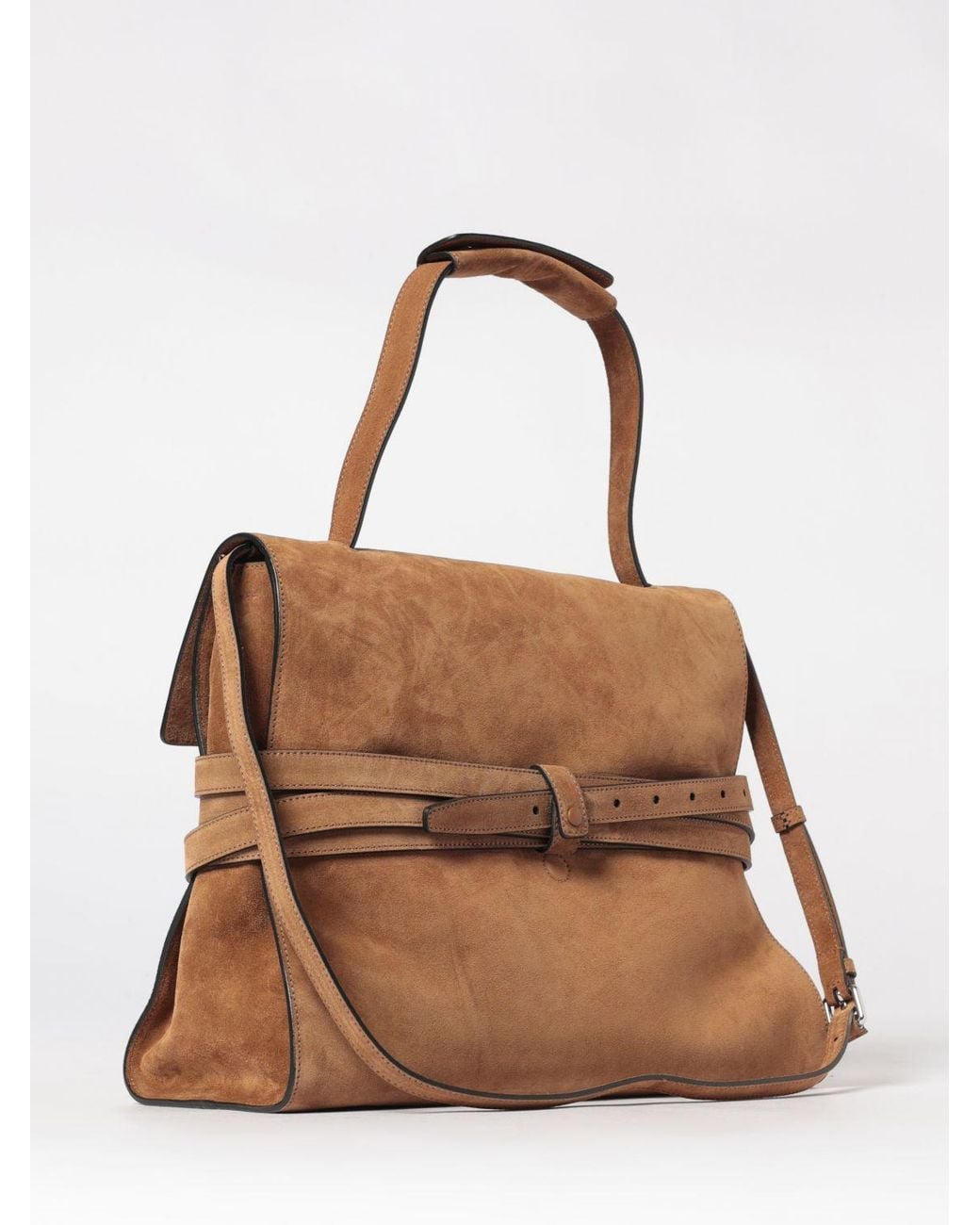 Moschino Couture Brown Tie Me Suede Bag