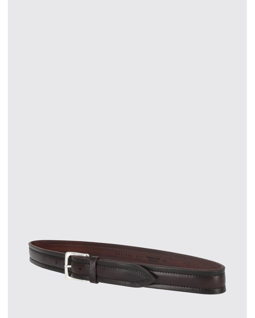 Orciani White Adjustable Calf Leather Belt With Pin Buckle for men