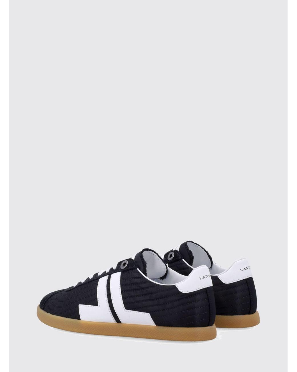 Lanvin White Glen Low-Top Quilted Nylon And Leather Sneakers With Contrast Logo